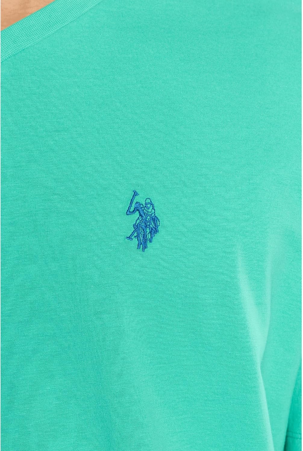 image:imageUS Polo Assn Mens Solid VNeck TShirtAqua Teal