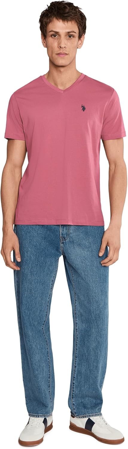 image:imageUS Polo Assn Mens Solid VNeck TShirtArizona Rose