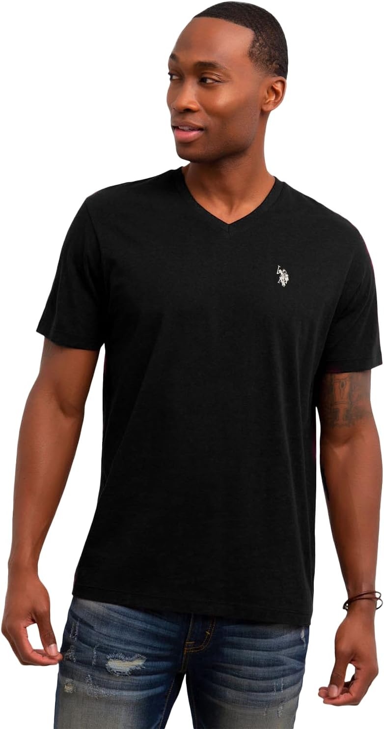 image:imageUS Polo Assn Mens Solid VNeck TShirtBlack 6pack