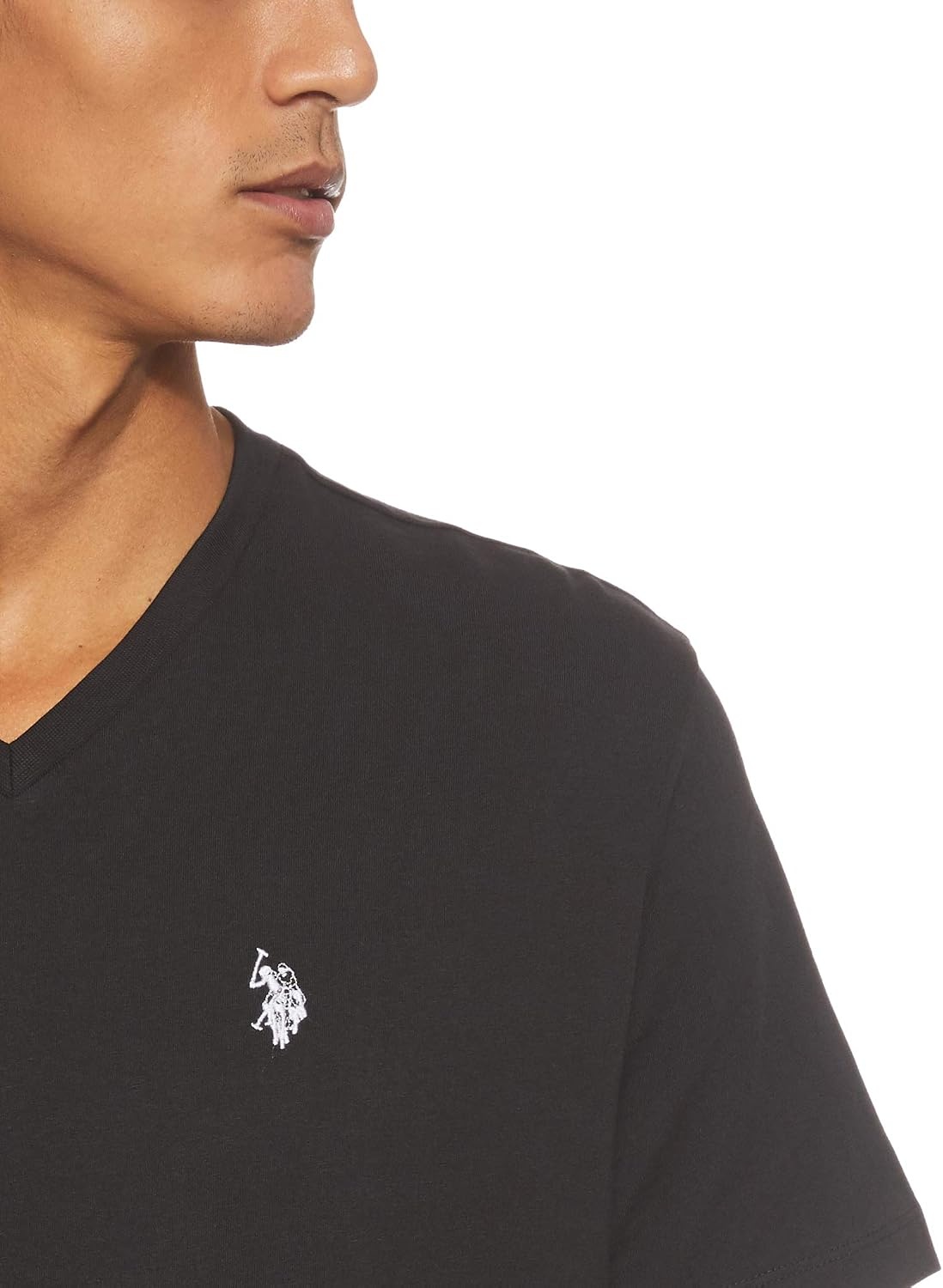 image:imageUS Polo Assn Mens Solid VNeck TShirtBlack