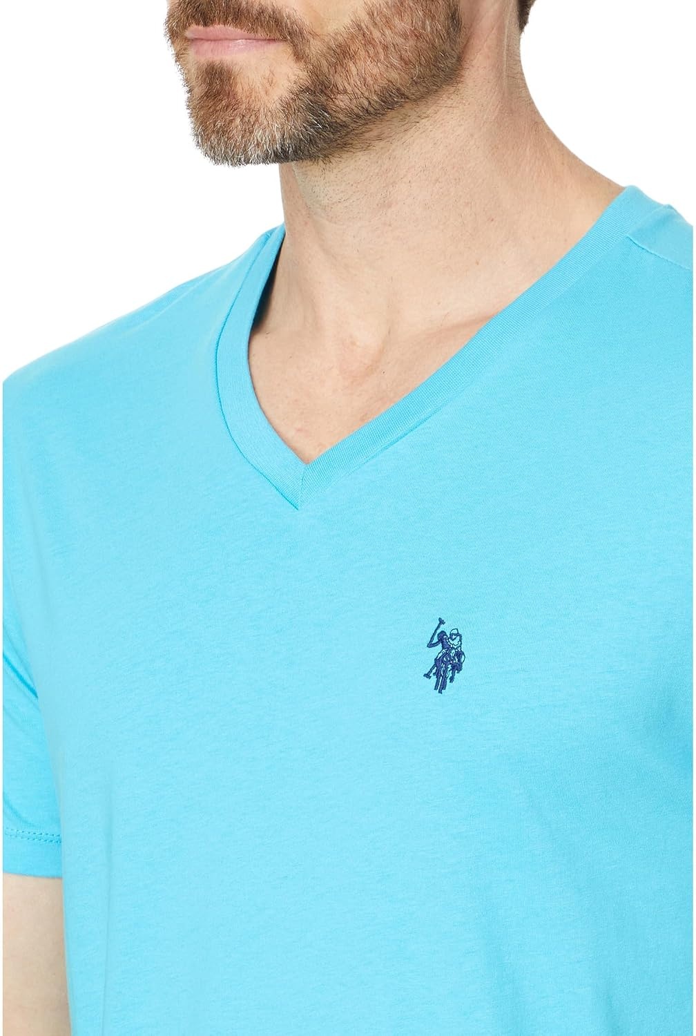 image:imageUS Polo Assn Mens Solid VNeck TShirtBlue Sea