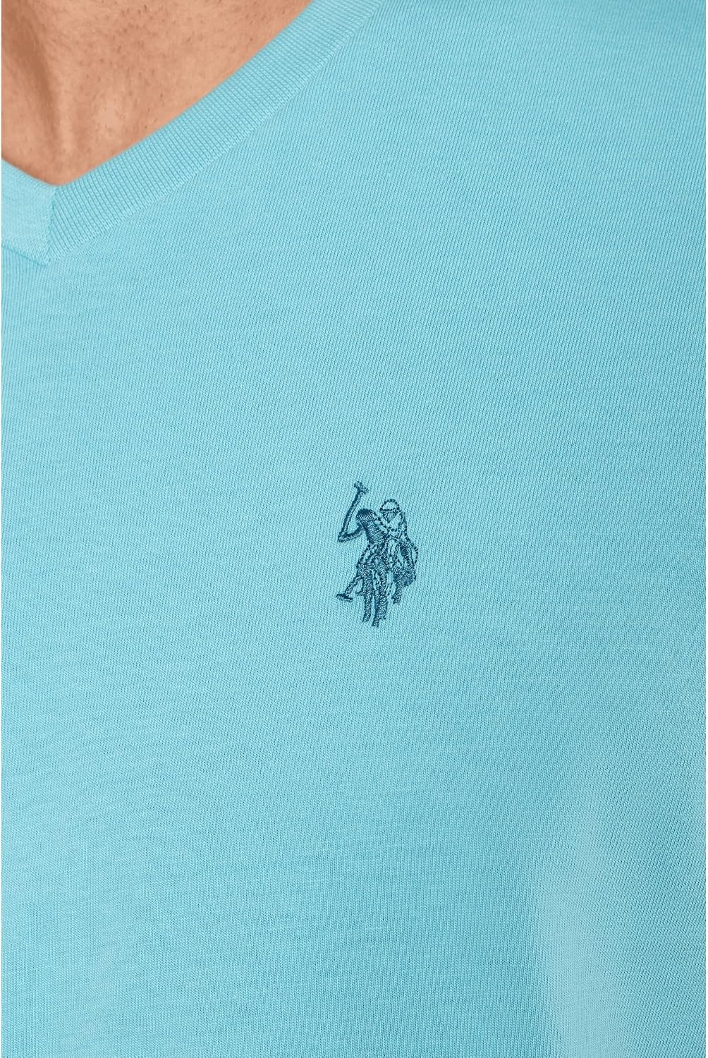 image:imageUS Polo Assn Mens Solid VNeck TShirtCanyon Blue