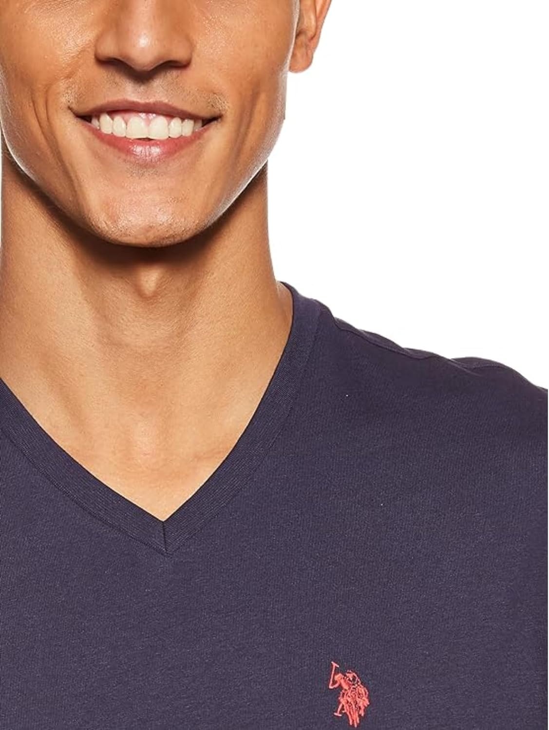 image:imageUS Polo Assn Mens Solid VNeck TShirtClassic Navy