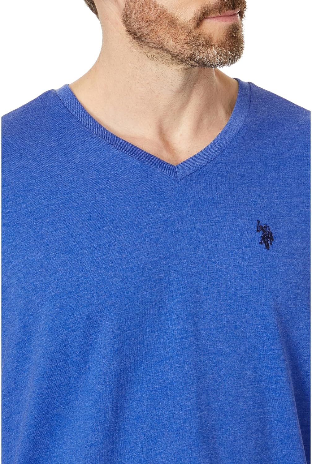 image:imageUS Polo Assn Mens Solid VNeck TShirtCobalt Heather