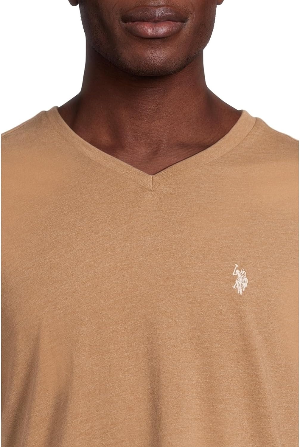 image:imageUS Polo Assn Mens Solid VNeck TShirtCoffee Heather