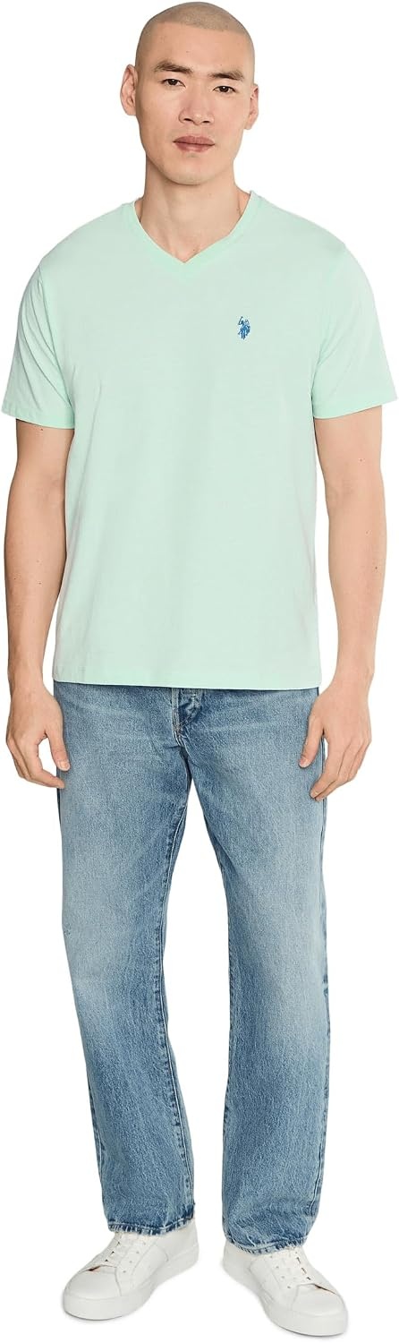image:imageUS Polo Assn Mens Solid VNeck TShirtMint Tea Heather