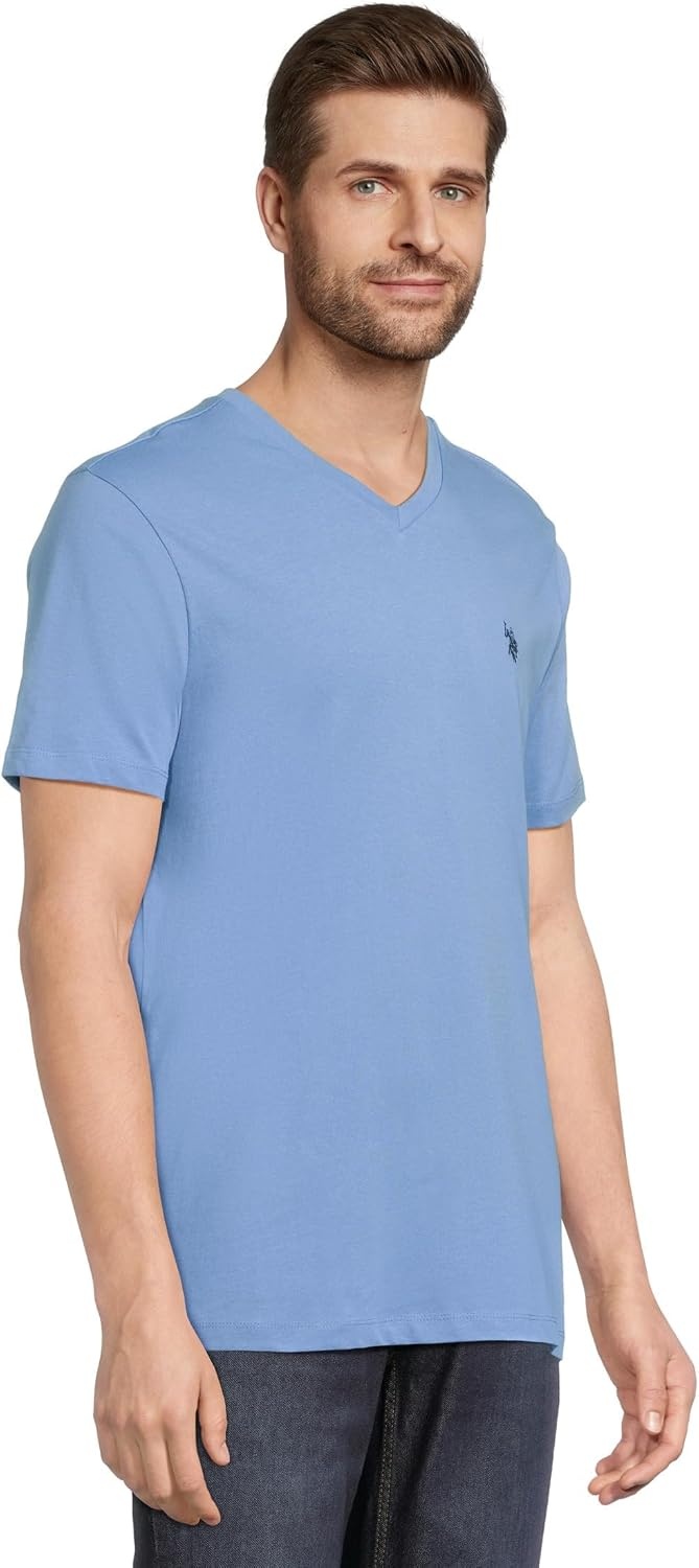 image:imageUS Polo Assn Mens Solid VNeck TShirtOceanside Blue