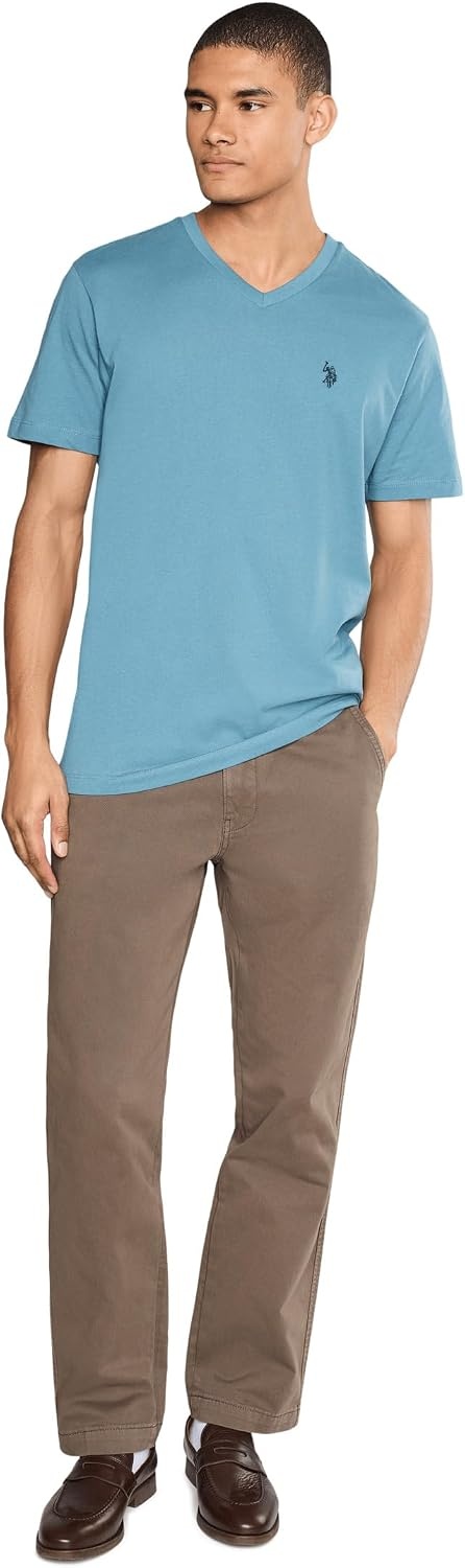 image:imageUS Polo Assn Mens Solid VNeck TShirtSedona Blue