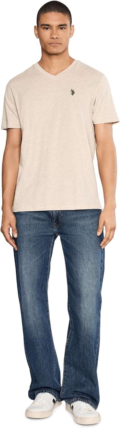 image:imageUS Polo Assn Mens Solid VNeck TShirtSourdough Heather