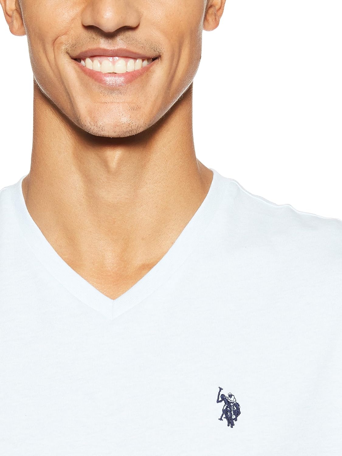 image:imageUS Polo Assn Mens Solid VNeck TShirtTahoe Blue Heather