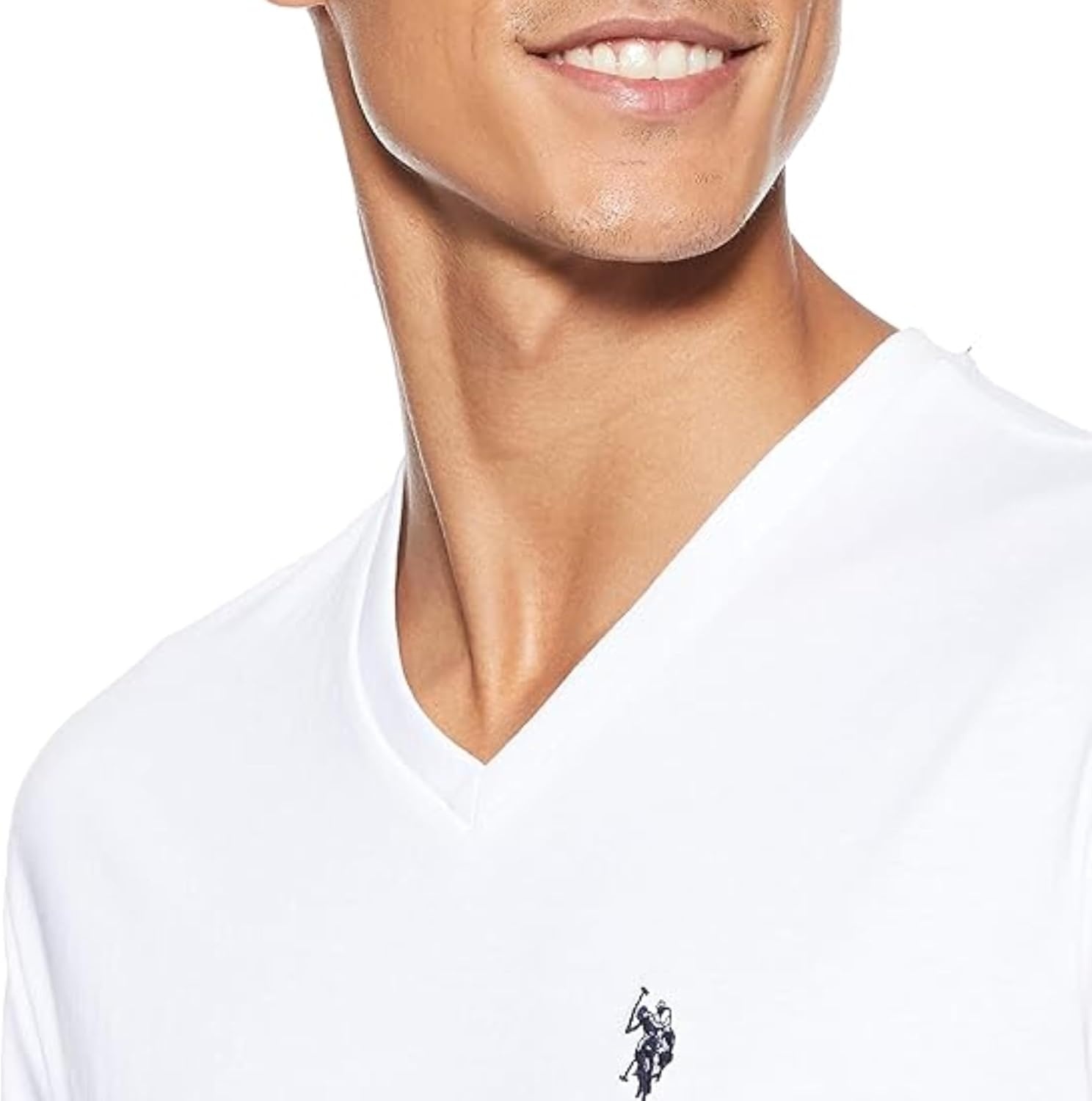 image:imageUS Polo Assn Mens Solid VNeck TShirtWhite