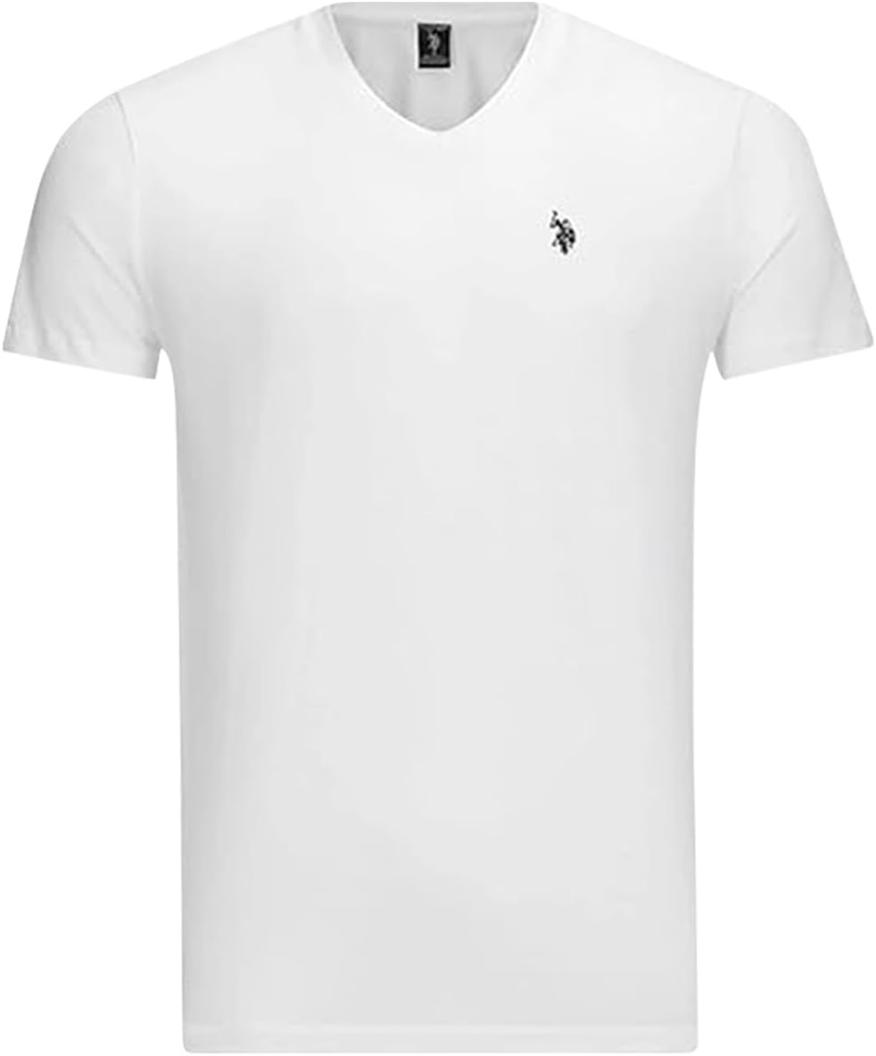 image:imageUS Polo Assn Mens Solid VNeck TShirtWhite 6pack