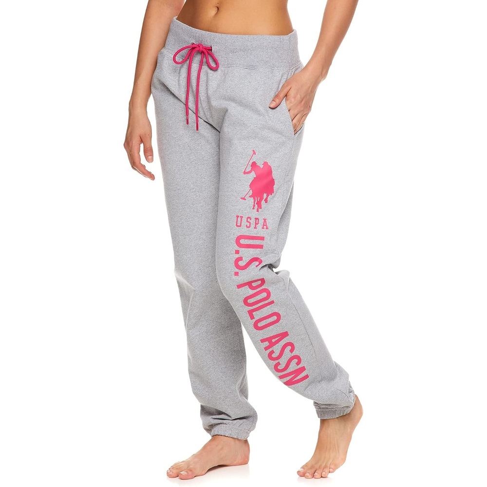 image:imageUS POLO ASSN Essentials Sweatpants with Pockets Comfy Breathable French Terry Womens JoggersHeather Gray4