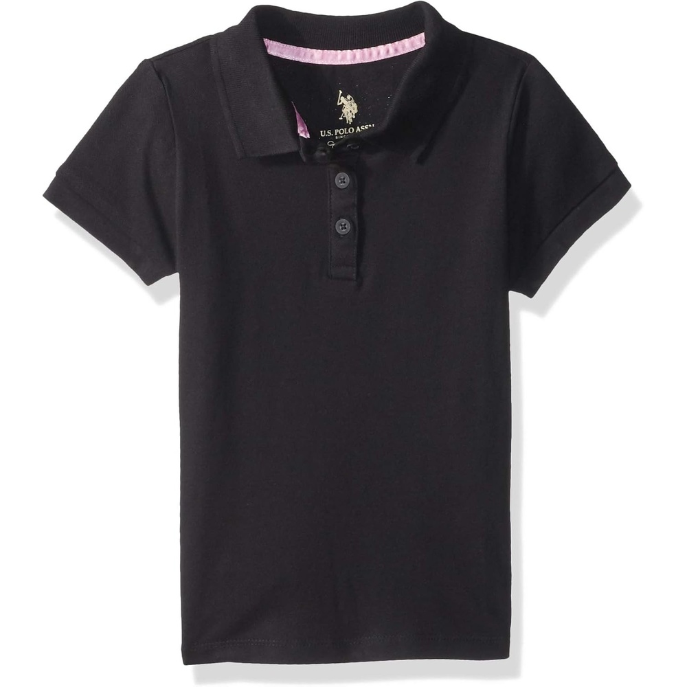 image:imageUS POLO ASSN Girls Short Sleeve Stretch Pique Polo ShirtBlack