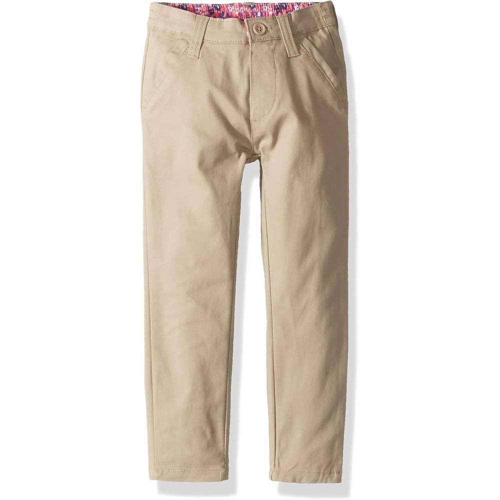 image:imageUS POLO ASSN Girls Stretch Twill Skinny Fit Flat Front PantKhaki