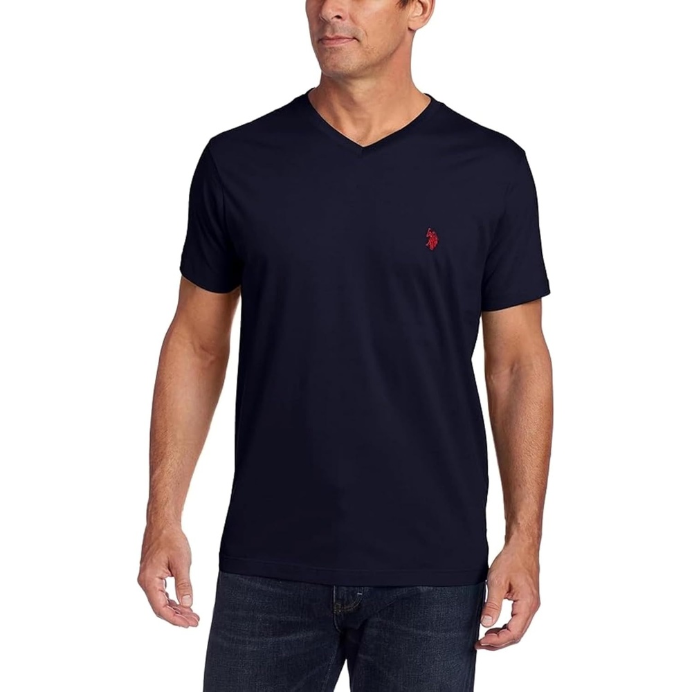 image:imageUS Polo Assn Mens Solid VNeck TShirtClassic Navy 3pack
