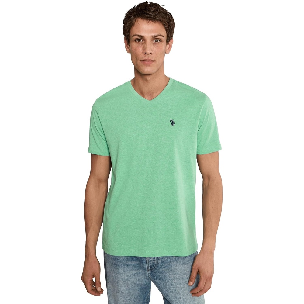 image:imageUS Polo Assn Mens Solid VNeck TShirtJade Stone Heather