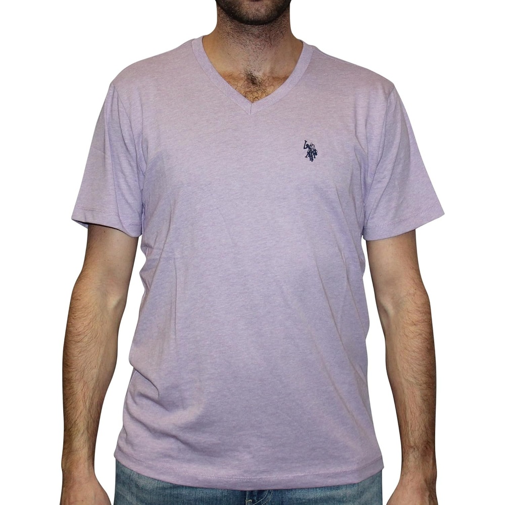 image:imageUS Polo Assn Mens Solid VNeck TShirtLilac Heather