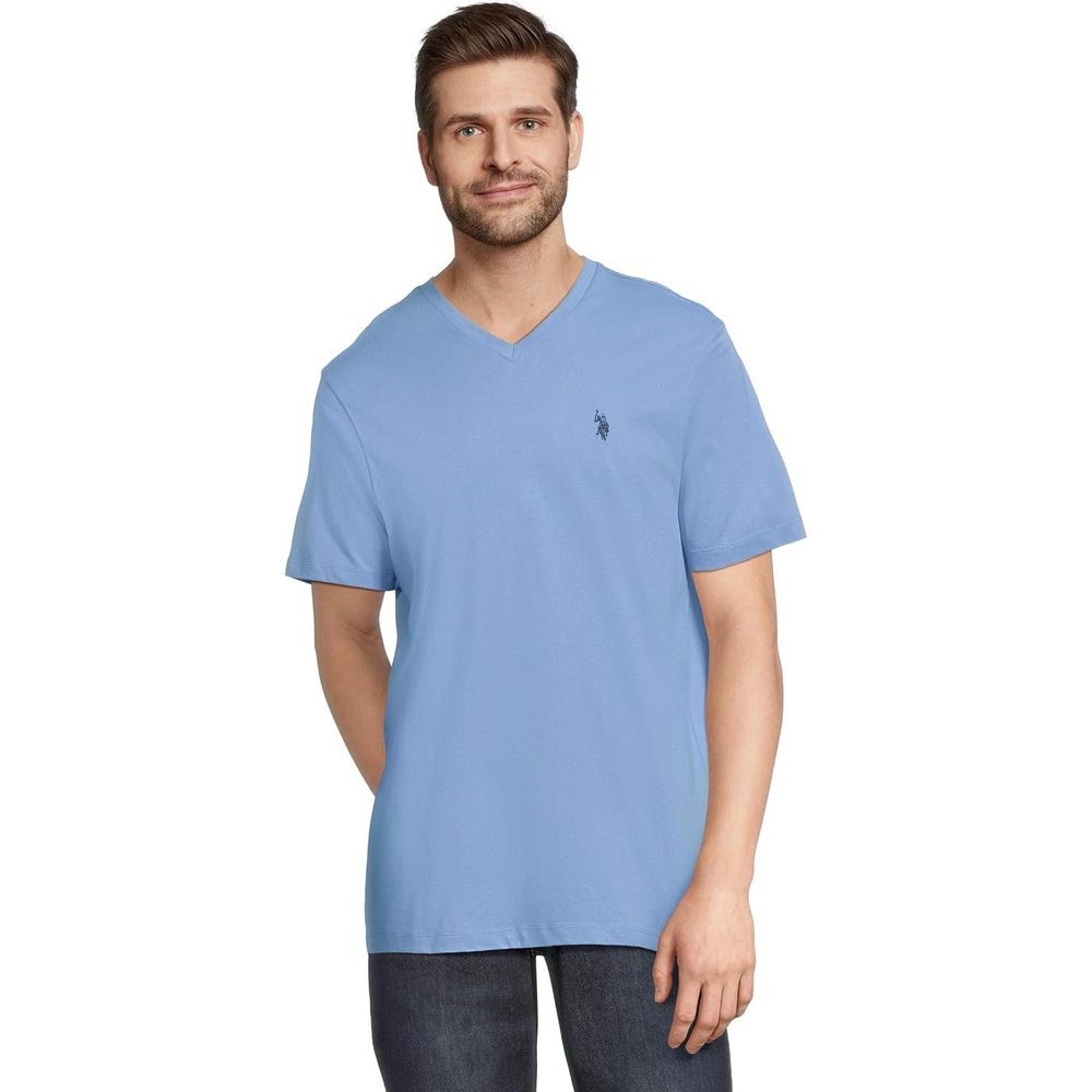 image:imageUS Polo Assn Mens Solid VNeck TShirtOceanside Blue