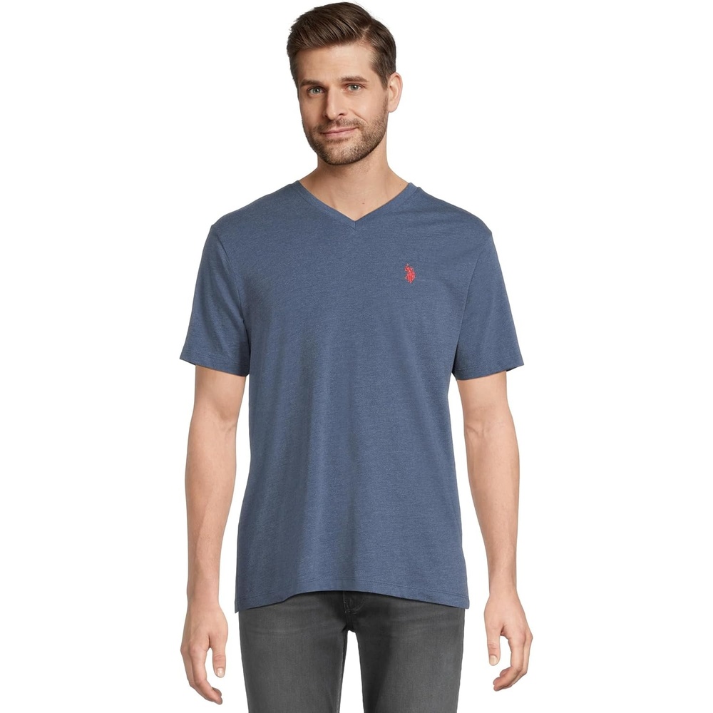 image:imageUS Polo Assn Mens VNeck TeeBlue Water Heather