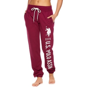 U.S. POLO ASSN. Essentials Sweatpants with Pockets, Comfy, Breathable French Terry Womens Joggers(Berry4)