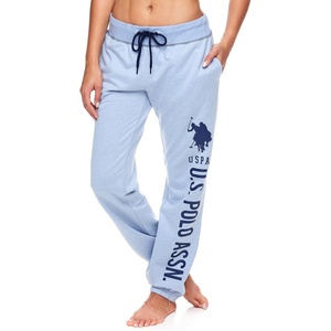 U.S. POLO ASSN. Essentials Sweatpants with Pockets, Comfy, Breathable French Terry Womens Joggers(Blue Yonder Heather)