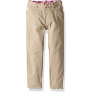 U.S. POLO ASSN. Girls’ Stretch Twill Skinny Fit Flat Front Pant(Khaki)