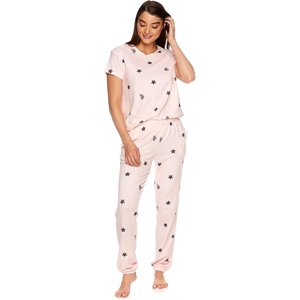 U.S. POLO ASSN. Women’s Lounge and Pajama Set – Short-Sleeve Top and Jogger Pajamas for Women(Light Pink Heather2)