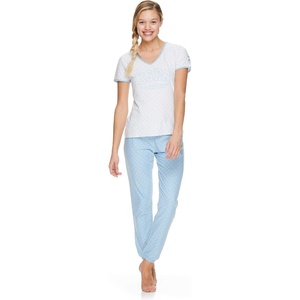 U.S. POLO ASSN. Women’s Lounge and Pajama Set – Short-Sleeve Top and Jogger Pajamas for Women(White)