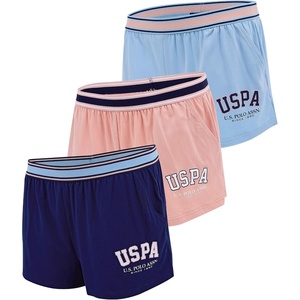 U.S. POLO ASSN. Womens Pajama Shorts with Pockets, Elastic Waist Sleep Shorts for Women, Lounge Short(3 Pack Dusty Rose)