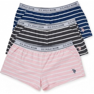 U.S. POLO ASSN. Womens Pajama Shorts with Pockets, Elastic Waist Sleep Shorts for Women, Lounge Short(Charcoal)