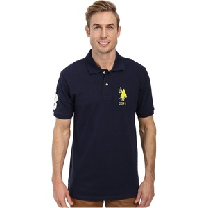 U.S. Polo ASSN. Mens Solid Pique Polo Shirt(Classic Navy)