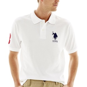 U.S. Polo ASSN. Mens Solid Pique Polo Shirt(White)