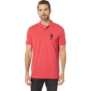 U.S. Polo ASSN. Mens Solid Pique Polo Shirt(Winterberry)