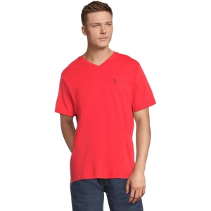 U.S. Polo Assn. Men’s Solid V‑Neck T-Shirt(Barberry)