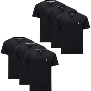 U.S. Polo Assn. Men’s Solid V‑Neck T-Shirt(Black (6-pack))