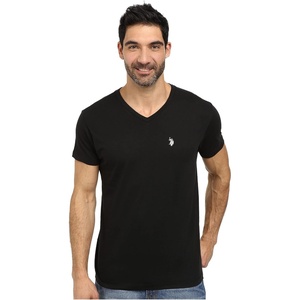 U.S. Polo Assn. Men’s Solid V‑Neck T-Shirt(Black)