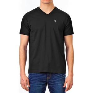 U.S. Polo Assn. Men’s Solid V‑Neck T-Shirt(Black Heather)