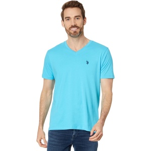 U.S. Polo Assn. Men’s Solid V‑Neck T-Shirt(Blue Sea)