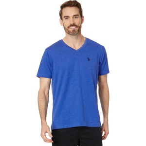 U.S. Polo Assn. Men’s Solid V‑Neck T-Shirt(Cobalt Heather)
