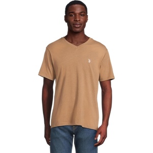 U.S. Polo Assn. Men’s Solid V‑Neck T-Shirt(Coffee Heather)