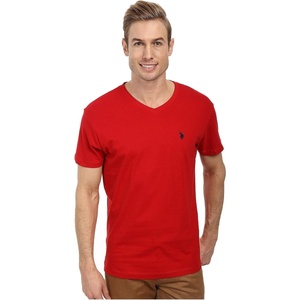 U.S. Polo Assn. Men’s Solid V‑Neck T-Shirt(Engine Red)