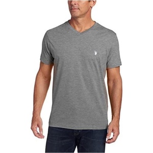 U.S. Polo Assn. Men’s Solid V‑Neck T-Shirt(Heather Grey)