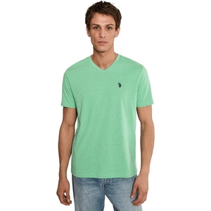 U.S. Polo Assn. Men’s Solid V‑Neck T-Shirt(Jade Stone Heather)