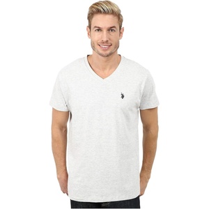 U.S. Polo Assn. Men’s Solid V‑Neck T-Shirt(Light Heather Gray)