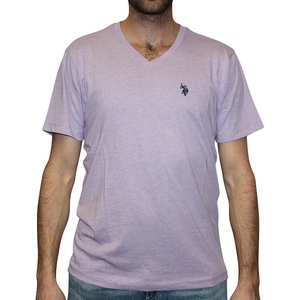 U.S. Polo Assn. Men’s Solid V‑Neck T-Shirt(Lilac Heather)