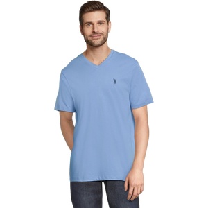 U.S. Polo Assn. Men’s Solid V‑Neck T-Shirt(Oceanside Blue)