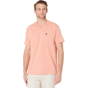 U.S. Polo Assn. Men’s Solid V‑Neck T-Shirt(Orange Sand Heather)