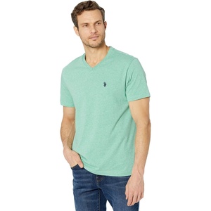 U.S. Polo Assn. Men’s Solid V‑Neck T-Shirt(Palette Green Heather)
