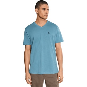 U.S. Polo Assn. Men’s Solid V‑Neck T-Shirt(Sedona Blue)